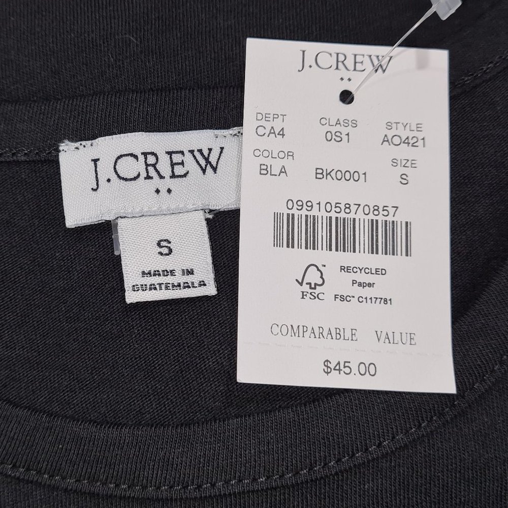 J. Crew NWT Black Short Sleeve T-shirt Dress S - Picture 5 of 8